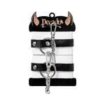 Наручники Pecado BDSM, мягкие, с одним ремешком с люверсами, натуральная кожа, бело-чёрные