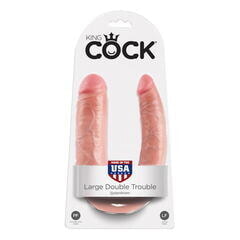 Фаллоимитатор двухголовый - безременной страпон, телесный King Cock