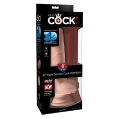 Фаллоимитатор на присоске King Cock Plus 8 Triple Density Fat Cock with Balls