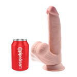 Фаллоимитатор на присоске King Cock Plus 8 Triple Density с подвижной мошонкой