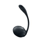 Виброяйцо Satisfyer Ribbed Petal с пультом ДУ, черное, 7,8 см